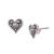 Sterling silver stud earrings, 'Loving Twins' - Sterling Silver Stud Earrings with Hearts from Bali (image 2c) thumbail