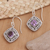 Amethyst dangle earrings, 'Stuck on You in Purple' - 925 Sterling Silver and Amethyst Dangle Earrings from Bali