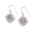 Amethyst dangle earrings, 'Stuck on You in Purple' - 925 Sterling Silver and Amethyst Dangle Earrings from Bali