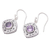 Amethyst dangle earrings, 'Stuck on You in Purple' - 925 Sterling Silver and Amethyst Dangle Earrings from Bali