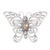 Filigrane Citrin-Brosche - Filigrane Schmetterlingsbrosche aus Sterlingsilber mit Citrinstein