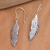 Sterling silver dangle earrings, 'Virtuous Feather' - Sterling Silver Feather Dangle Earrings from Bali (image 2) thumbail
