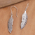 Sterling silver dangle earrings, 'Virtuous Feather' - Sterling Silver Feather Dangle Earrings from Bali (image 2b) thumbail