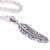 Sterling silver pendant necklace, 'Virtuous Feather' - Sterling Silver Feather Pendant Necklace from Bali (image 2d) thumbail