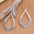 Sterling silver dangle earrings, 'Bali's Leaf' - Sterling Silver Leaf Dangle Earrings with Traditional Motifs (image 2) thumbail