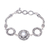 Cultured pearl pendant bracelet, 'Luminous Eyes' - Sterling Silver and Cultured Pearl Pendant Bracelet
