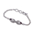 Garnet pendant bracelet, 'Garnet Garden of Bali' - Sterling Silver Garnet Pendant Bracelet with Floral Motifs