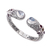 Multi-gemstone cuff bracelet, 'Glowing Woman' - Multi-Gemstone Sterling Silver Cuff Bracelet from Bali thumbail