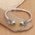 Peridot cuff bracelet, 'Green Butterfly' - Sterling Silver Butterfly Cuff Bracelet with Peridot Stones thumbail