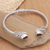 Garnet cuff bracelet, 'Stylish Garnet Feathers' - Sterling Silver Cuff Bracelet with Natural Garnet Stones