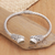 Citrine cuff bracelet, 'Stylish Citrine Feathers' - Sterling Silver Cuff Bracelet with Citrine Stones (image 2) thumbail