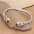 Citrine cuff bracelet, 'Citrine Dragonflies' - Sterling Silver Cuff Bracelet with Faceted Citrine Stones (image 2b) thumbail
