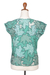 Embroidered lace top, 'Viridian Fall' - Embroidered Viridian Rayon Top with Leafy Motifs (image 2f) thumbail
