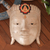 Wood mask, 'Sage Man' - Crocodile Wood Mask with Hand-Painted Ongkara Symbol