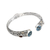 Gold-accented blue topaz and garnet cuff bracelet, 'Divine Blue' - Handmade Sterling Silver Blue Topaz Cuff Bracelet from Bali (image 2c) thumbail