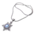 Cultured pearl and amethyst pendant necklace, 'Blue Pearly Bali Star' - Balinese Blue Cultured Pearl and Amethyst Pendant Necklace