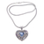 Multi-gemstone pendant necklace, 'With Love From Bali' - Heart-Shaped Multi-Gemstone Pendant Necklace from Bali