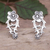 Sterling silver ear climber earrings, 'Climbing Blooms' - Floral Ear Climber Earrings Made from Sterling Silver (image 2) thumbail