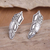 Sterling silver ear climber earrings, 'Bali Feathers' - Feather Ear Climber Earrings Made from Sterling Silver (image 2) thumbail