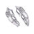 Sterling silver ear climber earrings, 'Bali Feathers' - Feather Ear Climber Earrings Made from Sterling Silver (image 2b) thumbail