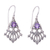 Amethyst dangle earrings, 'Purple Kwangen' - Balinese Sterling Silver and Amethyst Dangle Earrings
