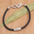 Sterling silver pendant bracelet, 'Modest Charm' - Balinese Sterling Silver Pendant Bracelet with Black Cord