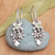 Peridot drop earrings, 'Blooms in Spring' - Sterling Silver Drop Earrings with Peridot Stones