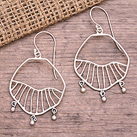 Sterling silver dangle earrings, 'A Path to You' - Balinese Sterling Silver Dangle Earrings with Beads