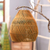 Rattan hanging lampshade, 'Luminous Onion' - Handcrafted Rattan Hanging Lampshade from Java