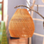 Rattan hanging lampshade, 'Luminous Onion' - Handcrafted Rattan Hanging Lampshade from Java