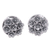 Sterling silver button earrings, 'Flowers for Canang' - Balinese Sterling Silver Button Earrings with Floral Details
