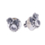 Aretes de botón con circonitas cúbicas - Aretes de botón floral de plata esterlina y circonitas cúbicas