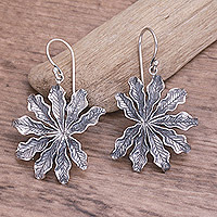 Sterling silver dangle earrings, 'Sugar Palm'
