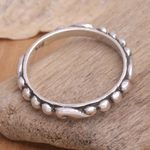 Sterling silver band ring, 'Sugar Orbs' - Sterling Silver Band Ring Crafted in Bali