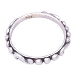 Sterling silver band ring, 'Sugar Orbs' - Sterling Silver Band Ring Crafted in Bali