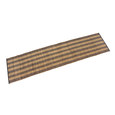 Cotton blend table runner, 'Warm Stripes' - Handcrafted Cotton Blend Table Runner with Striped Pattern