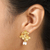 Gold-plated cultured pearl dangle earrings, 'Blooming Trinity' - 22k Gold-Plated Dangle Earrings with Cultured Pearls