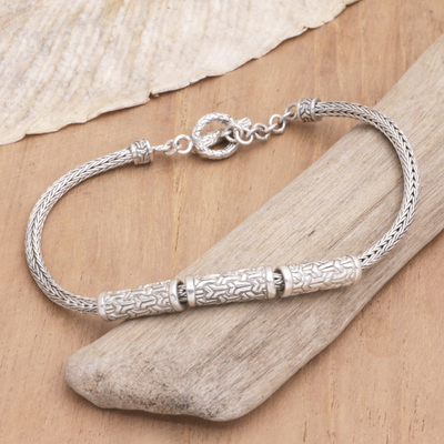 Sterling silver pendant bracelet, 'Luminous Charms' - Sterling Silver Pendant Bracelet Handcrafted in Bali