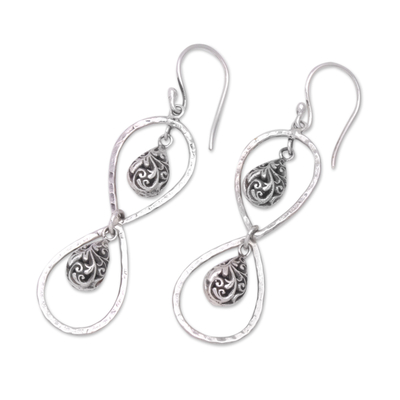 Sterling silver dangle earrings, 'Hanging Pears' - Sterling Silver Dangle Earrings with Pear-Shaped Motifs