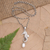 collar con colgante de perlas cultivadas - Collar con colgante de caballito de mar de plata de ley y perlas cultivadas
