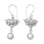 Aretes colgantes de perlas cultivadas - Aretes colgantes de loto de plata esterlina y perlas cultivadas