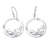 Sterling silver dangle earrings, 'Enchanted Circle' - Round Sterling Silver Dangle Earrings with Leaf Motifs thumbail