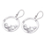 Sterling silver dangle earrings, 'Enchanted Circle' - Round Sterling Silver Dangle Earrings with Leaf Motifs (image 2b) thumbail