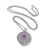 Amethyst locket necklace, 'Amethyst Memories' - Sterling Silver Amethyst Locket Necklace from Bali thumbail
