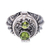 Anillo con medallón de peridoto - Anillo de medallón de peridoto de plata esterlina de Bali