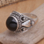 Onyx cocktail ring, 'Majestic Vitality' - Onyx Sterling Silver Cocktail Ring from Bali (image 2b) thumbail