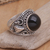 Onyx cocktail ring, 'Majestic Vitality' - Onyx Sterling Silver Cocktail Ring from Bali (image 2c) thumbail