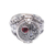 Garnet locket ring, 'Precious Swirl' - Sterling Silver Garnet Locket Ring from Bali thumbail