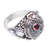 Garnet locket ring, 'Precious Swirl' - Sterling Silver Garnet Locket Ring from Bali (image 2d) thumbail