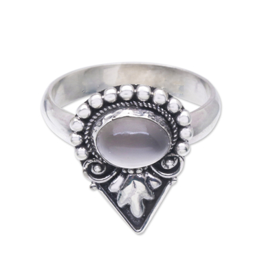 Sterling Silver Rainbow Moonstone Cocktail Ring from Bali